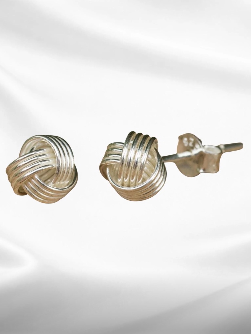 Unity Knot 6MM Earrings | 925 Sterling Silver Knot Stud Earrings